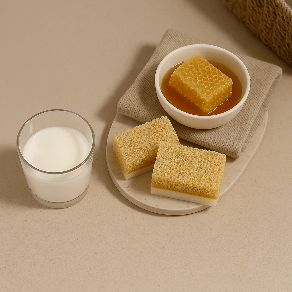 Luffa Seife Ziegenmilch Honig
